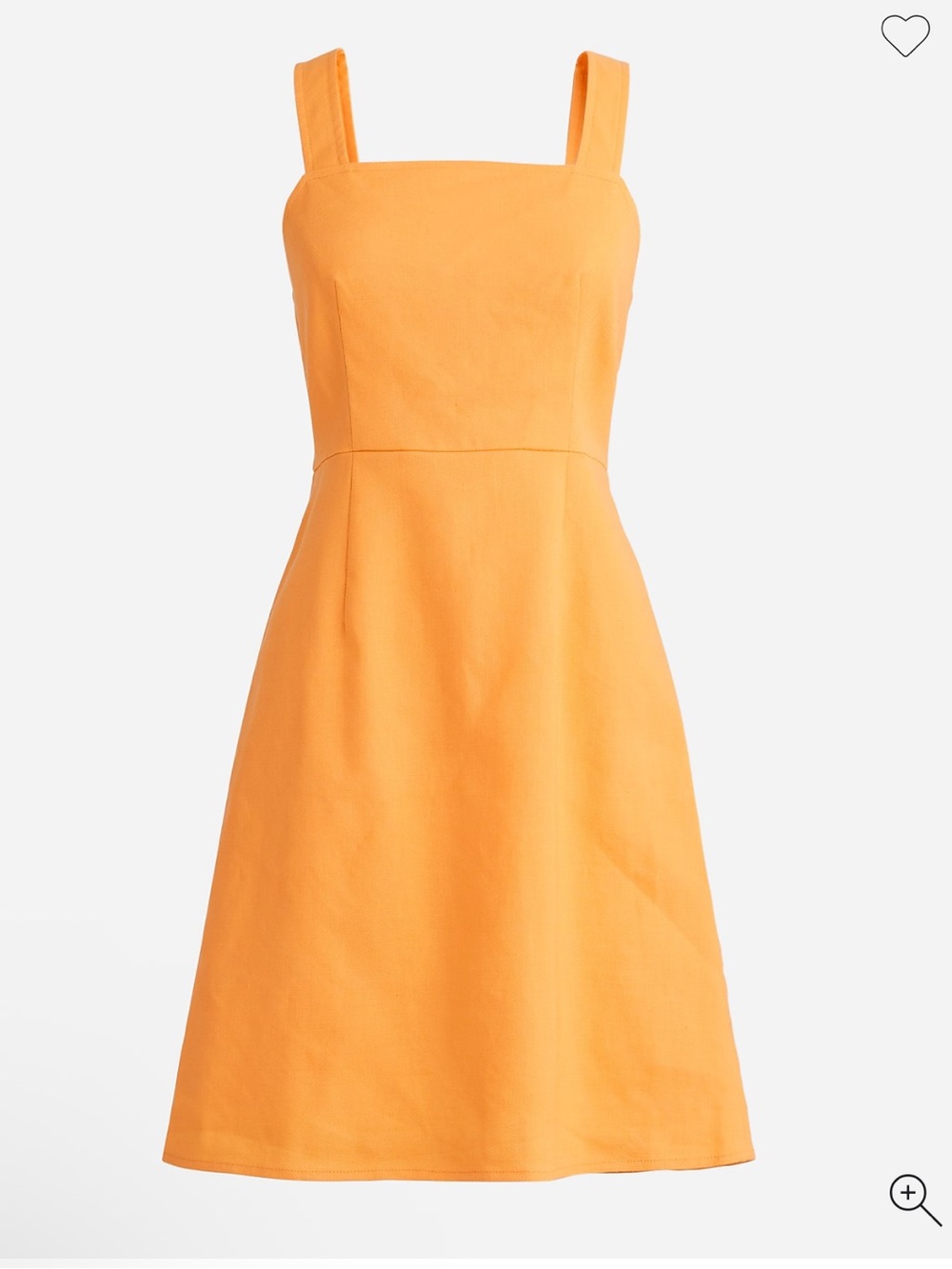 J.Crew Squareneck A-line dress in stretch linen blend Orange Size 2